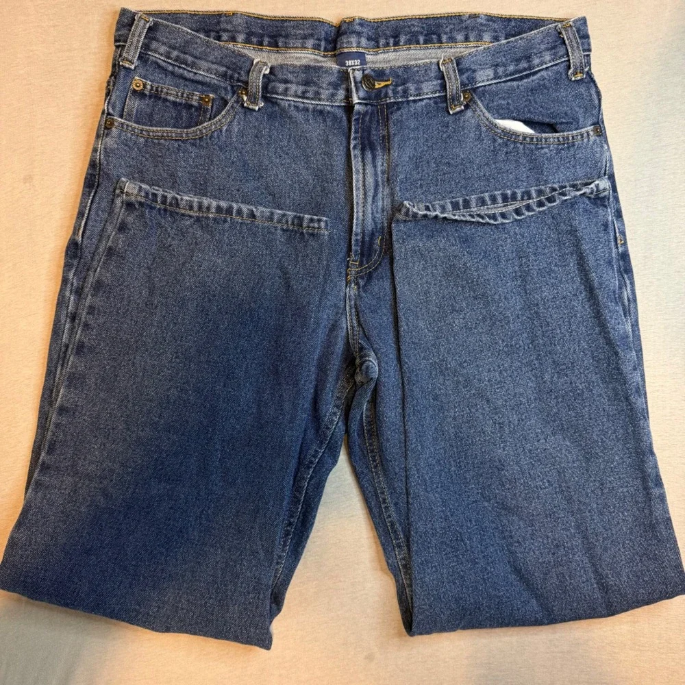 3 pr RK Brand Mens Blue Jeans 38x32 Straight Leg 100% Cotton Denim Work Pants